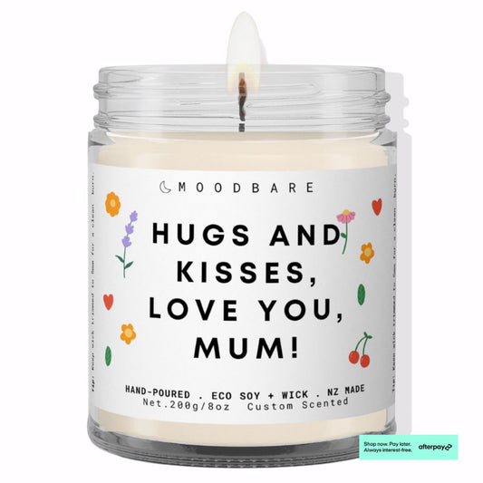 Hugs and kisses, love you, Mum! π  Luxury Eco Soy Mothers Day Candle β¨ Limited Edition